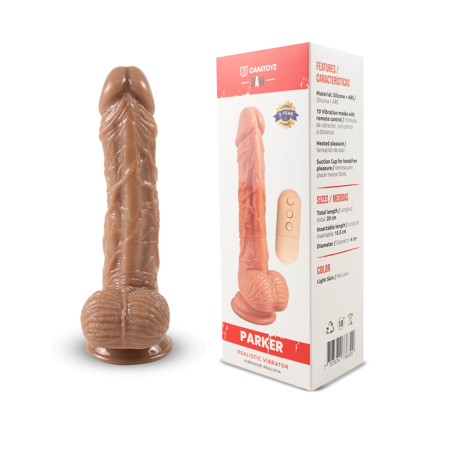 Camtoyz Vibrador realista Parker 20 cm