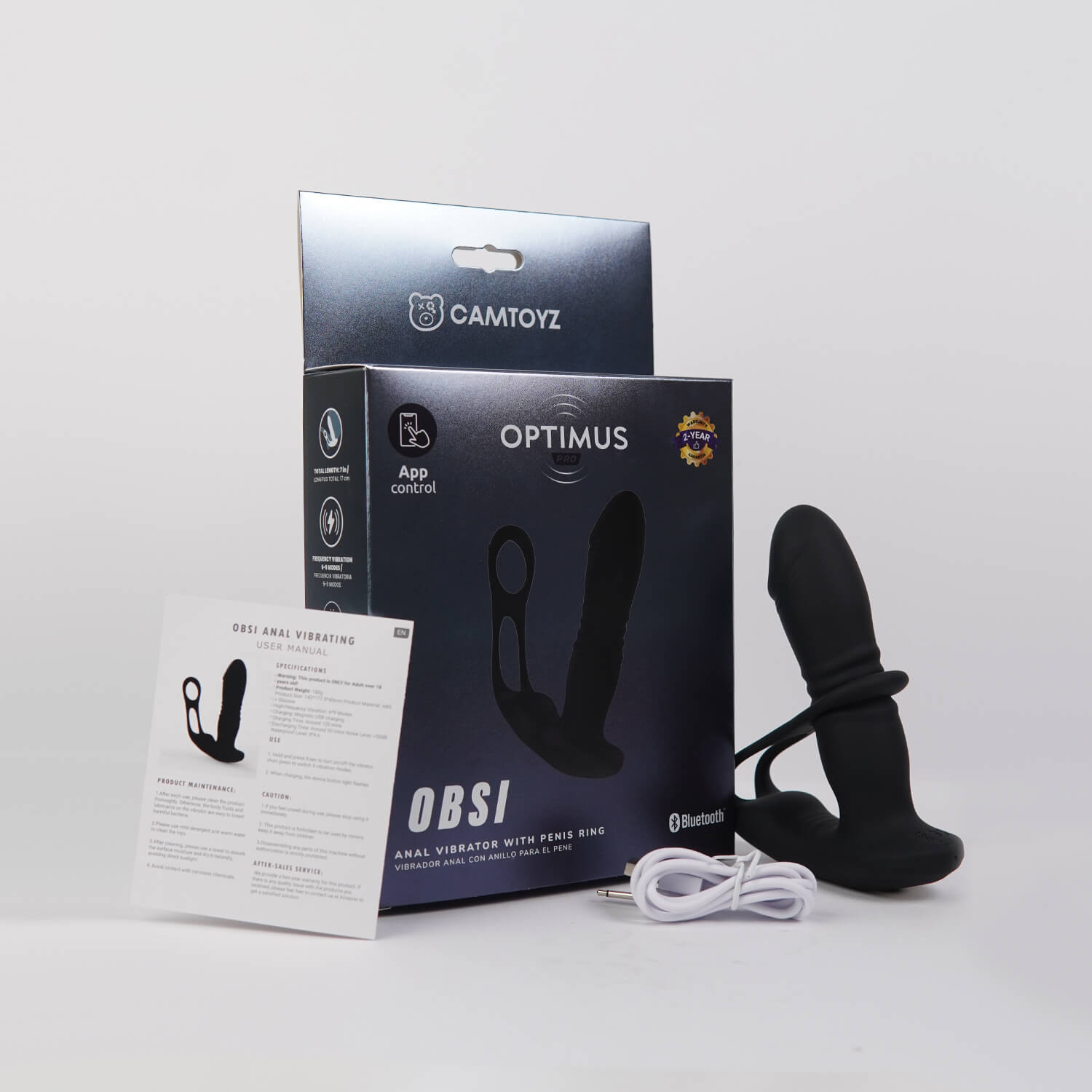 Camtoyz Vibrador Anal con Anillo para el pene Obsi